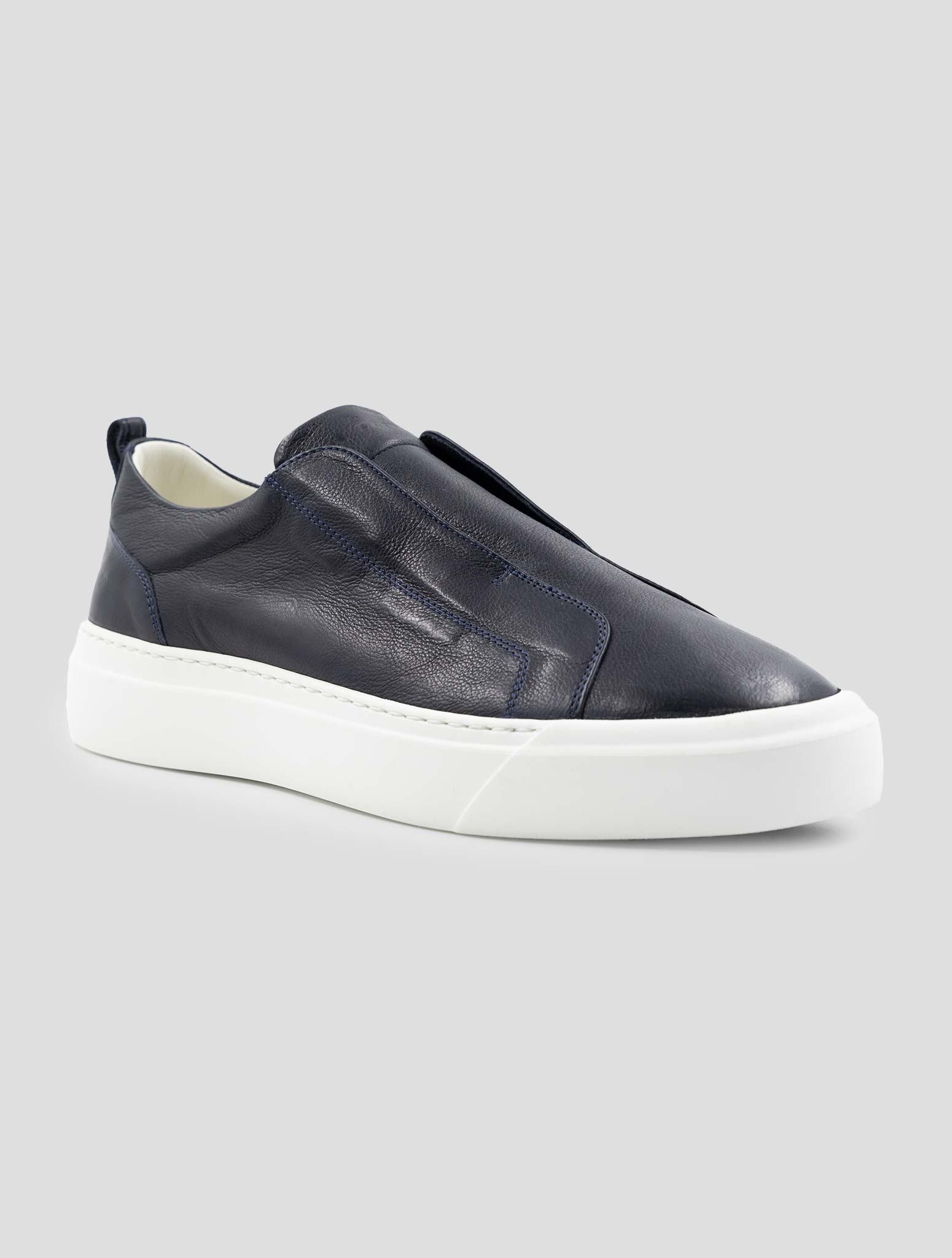 Kiton Blue Leather Sneakers