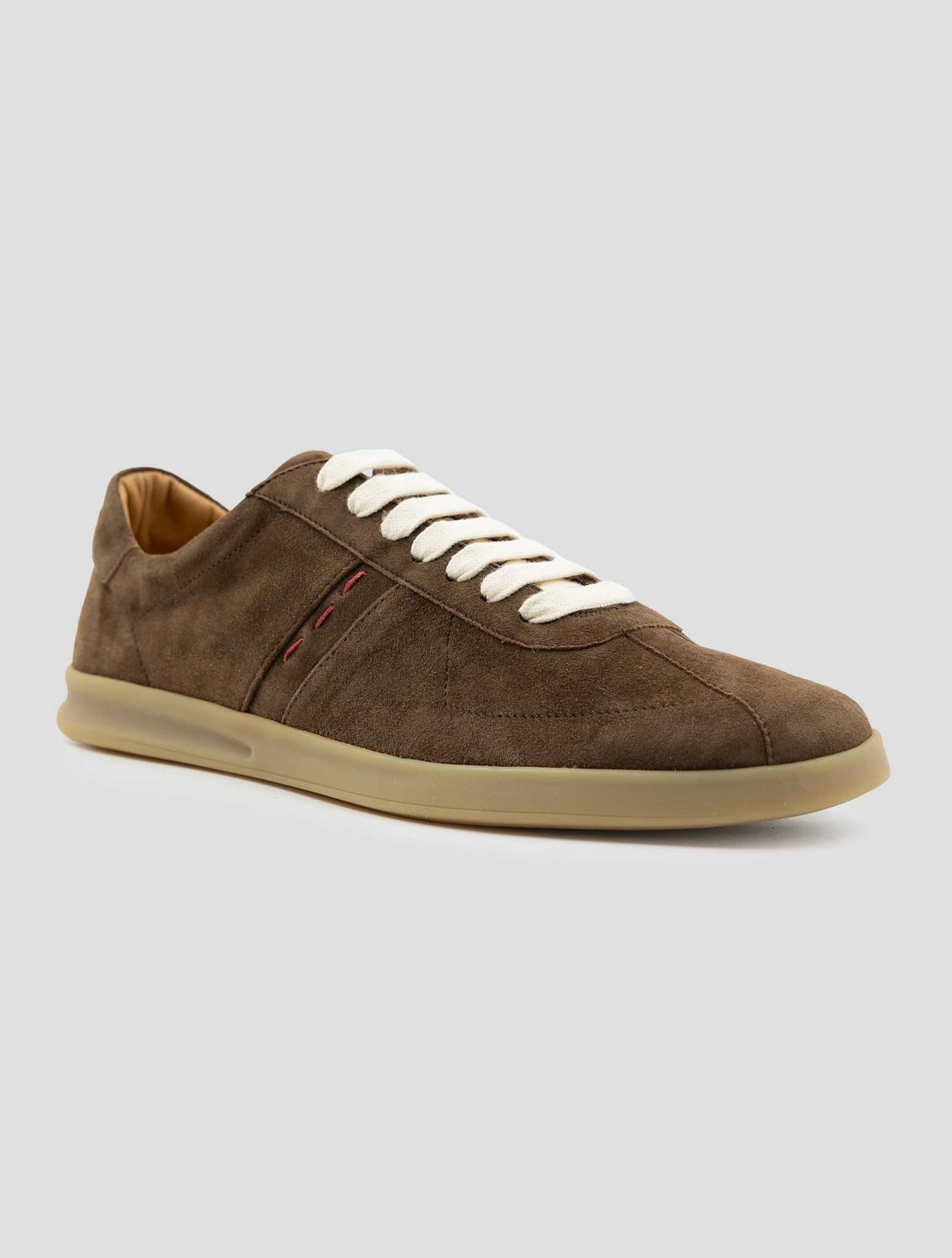 Kiton Brown Leather Suede Sneakers