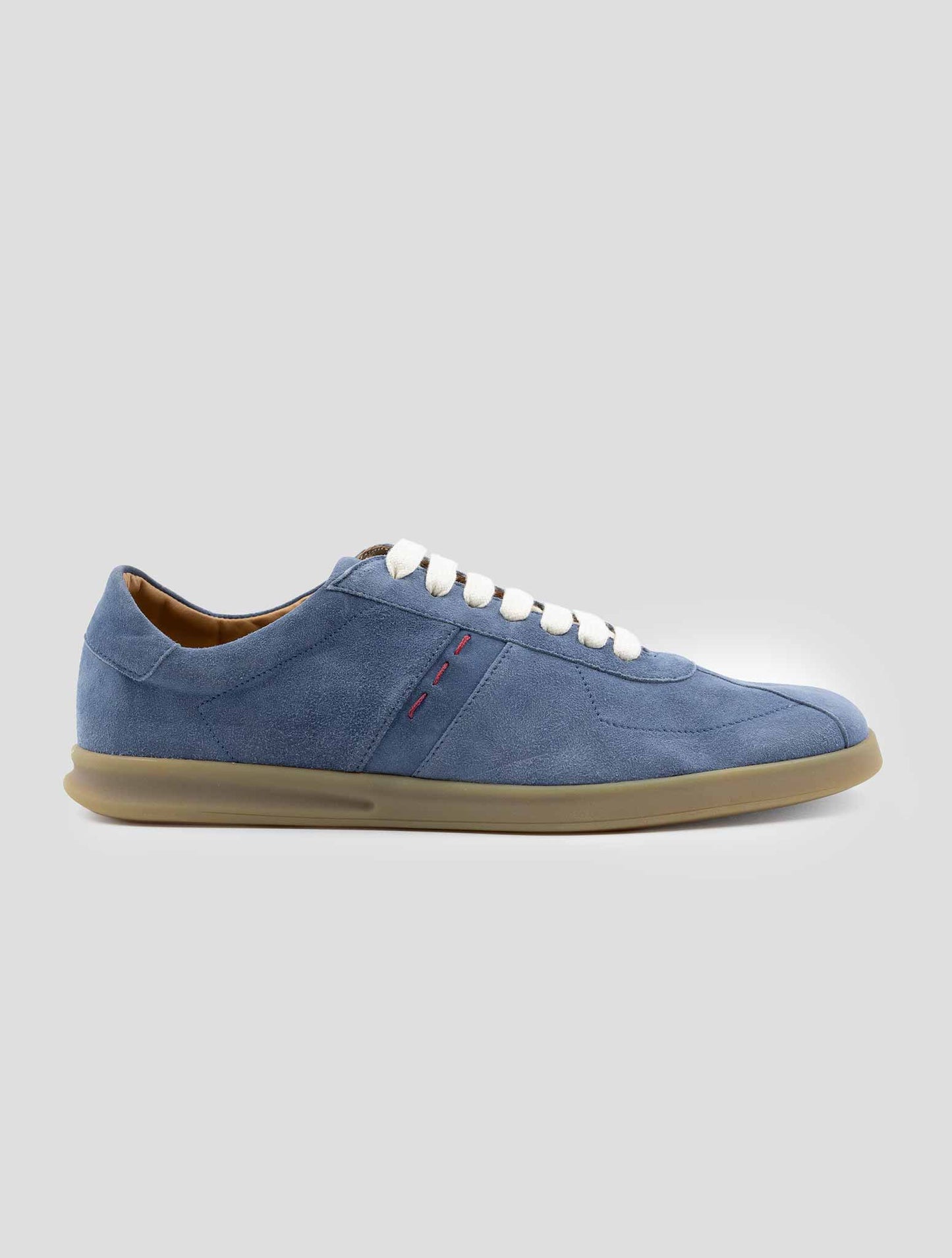 Kiton Blue Leather Suede Sneakers