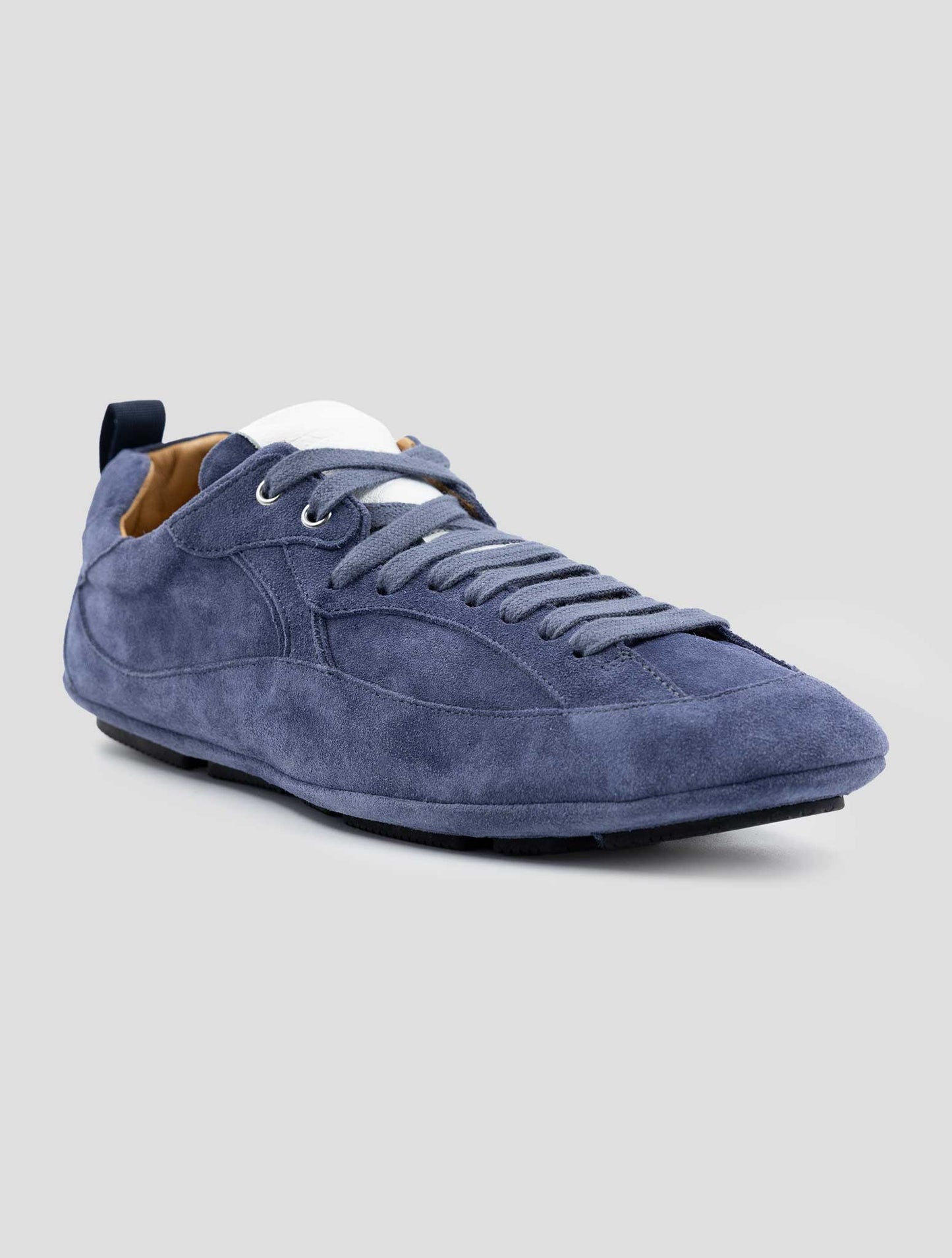 Kiton Blue Leather Suede Sneakers