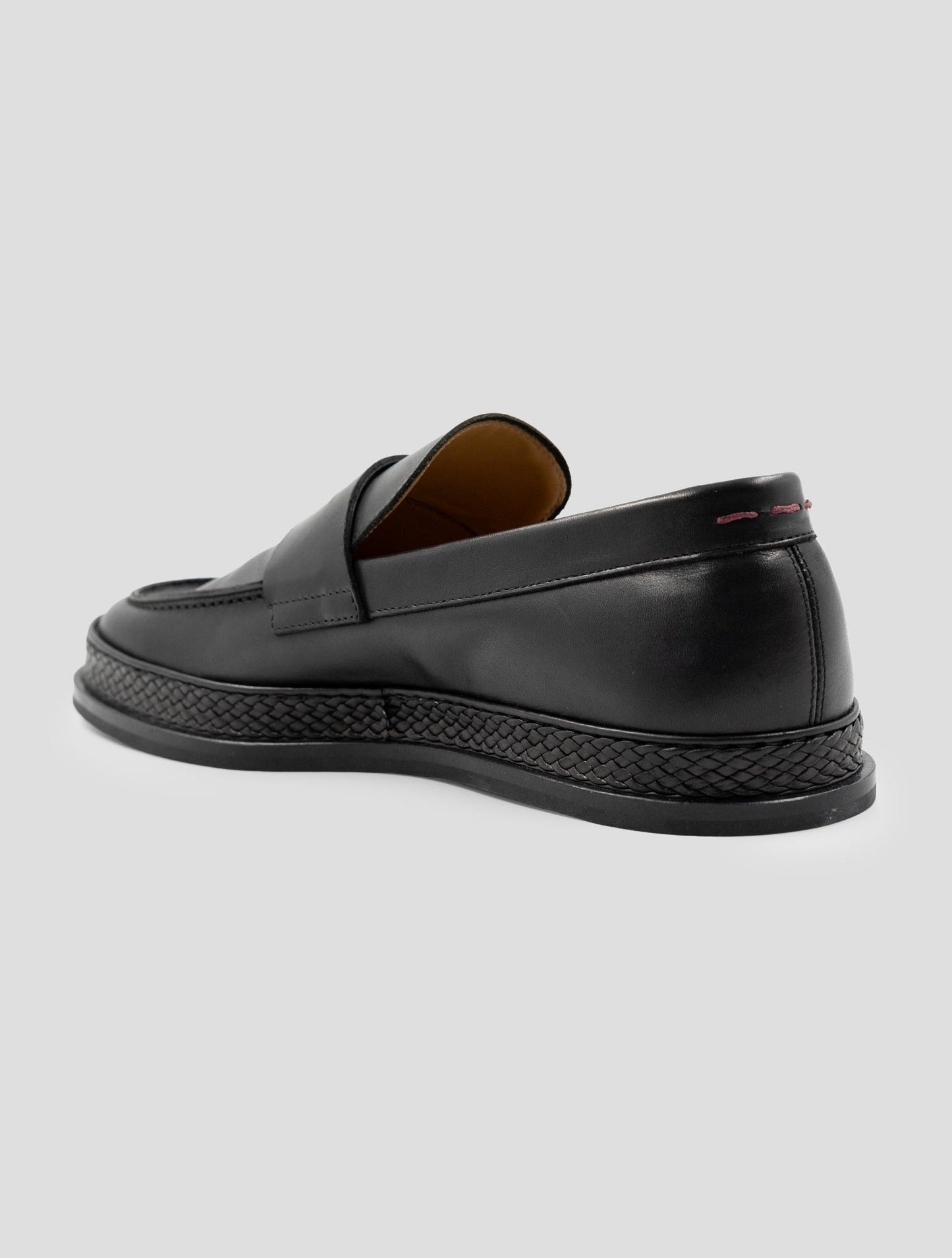 Kiton Black Leather Loafers