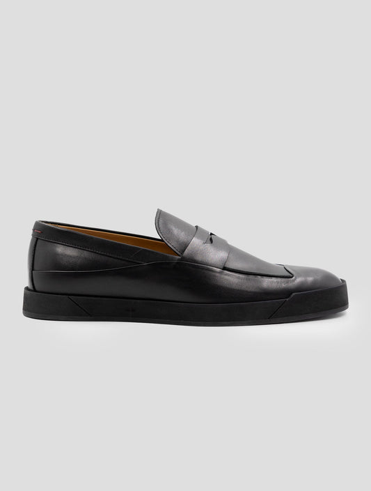Kiton Black Leather Loafers
