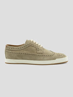 Kiton Beige Leather Suede Sneakers