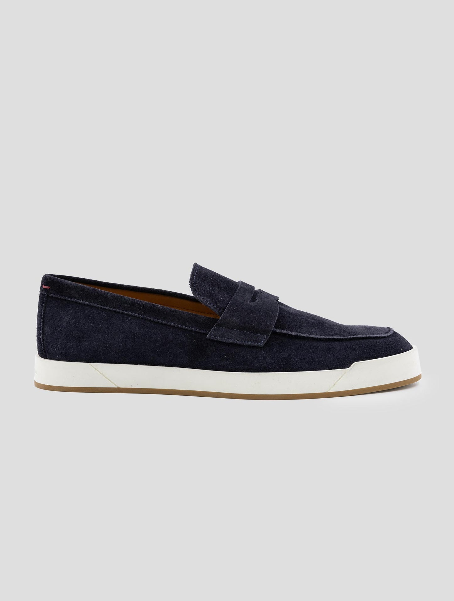 Kiton Blue Leather Suede Loafers