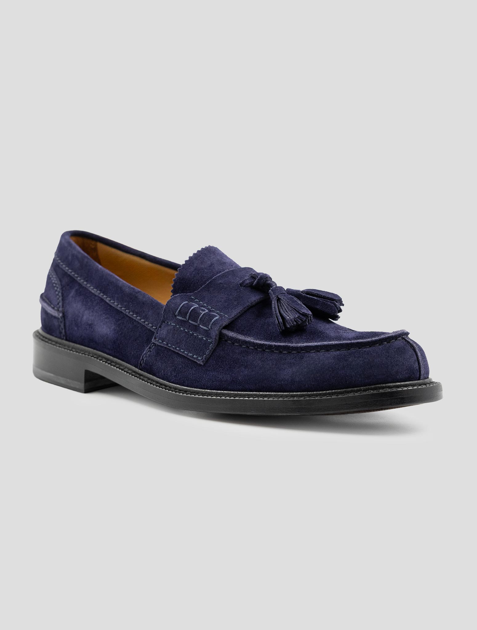 Kiton Blue Leather Suede Loafers