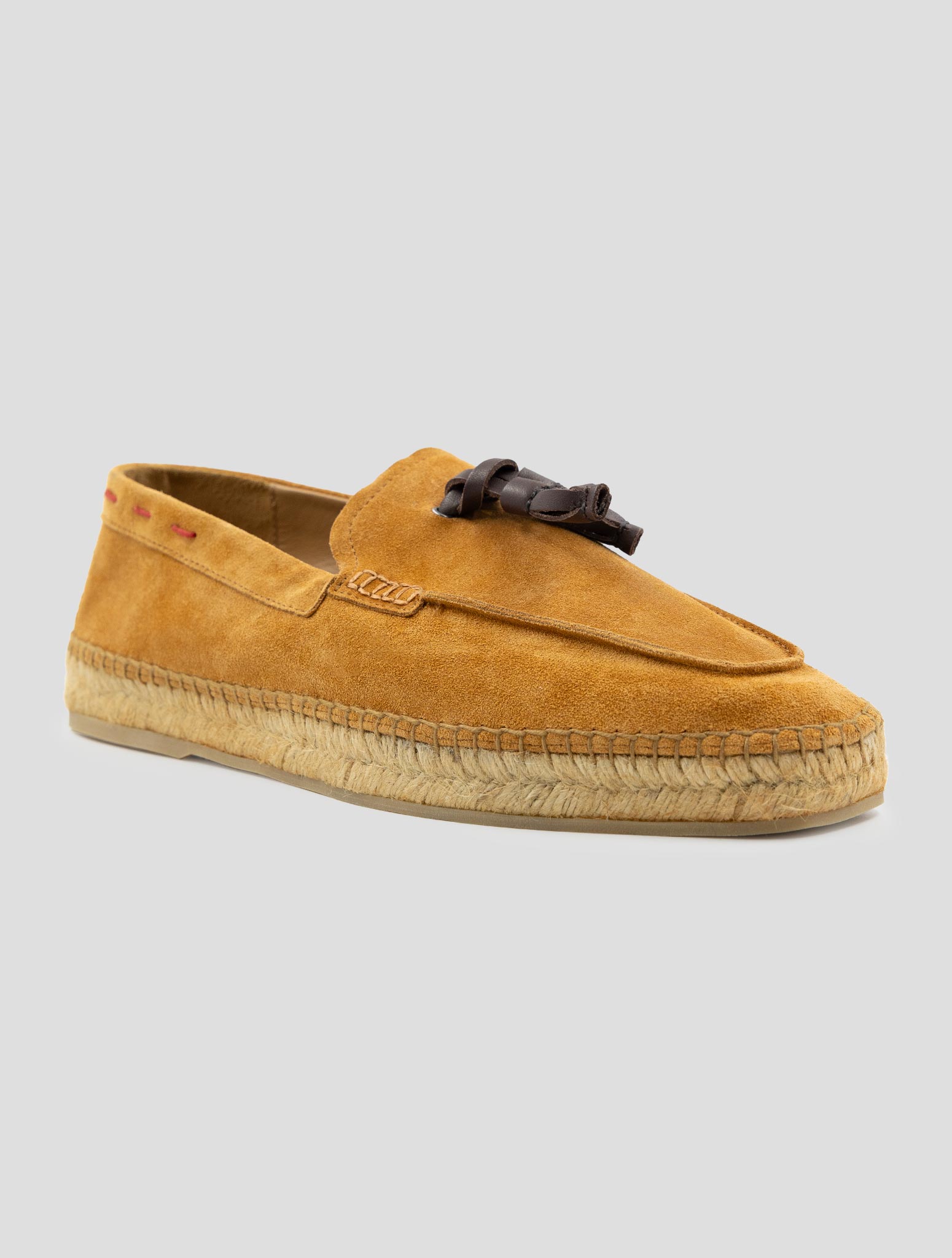 Kiton Orange Leather Suede Loafers