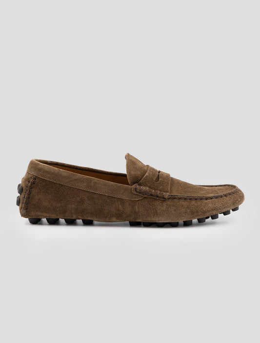 Kiton Brown Leather Suede Loafers