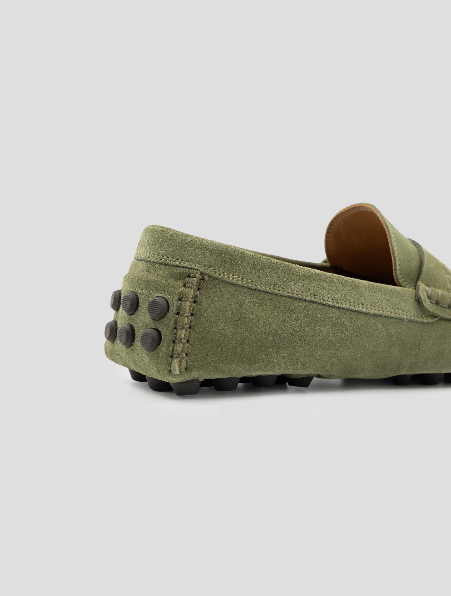 Kiton Green Leather Suede Loafers