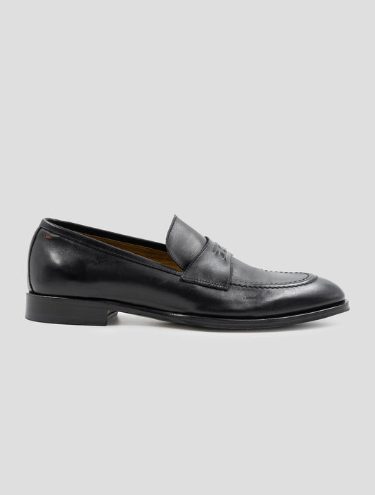 Kiton Black Leather Loafers