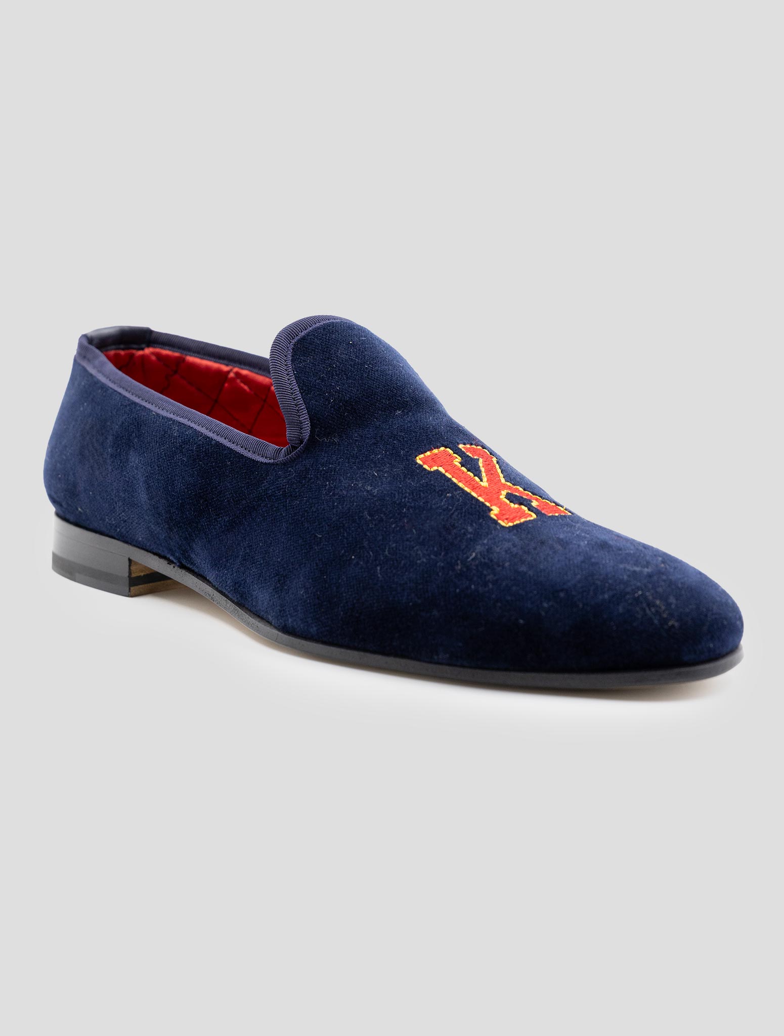 Kiton Blue Cotton Pl Loafers
