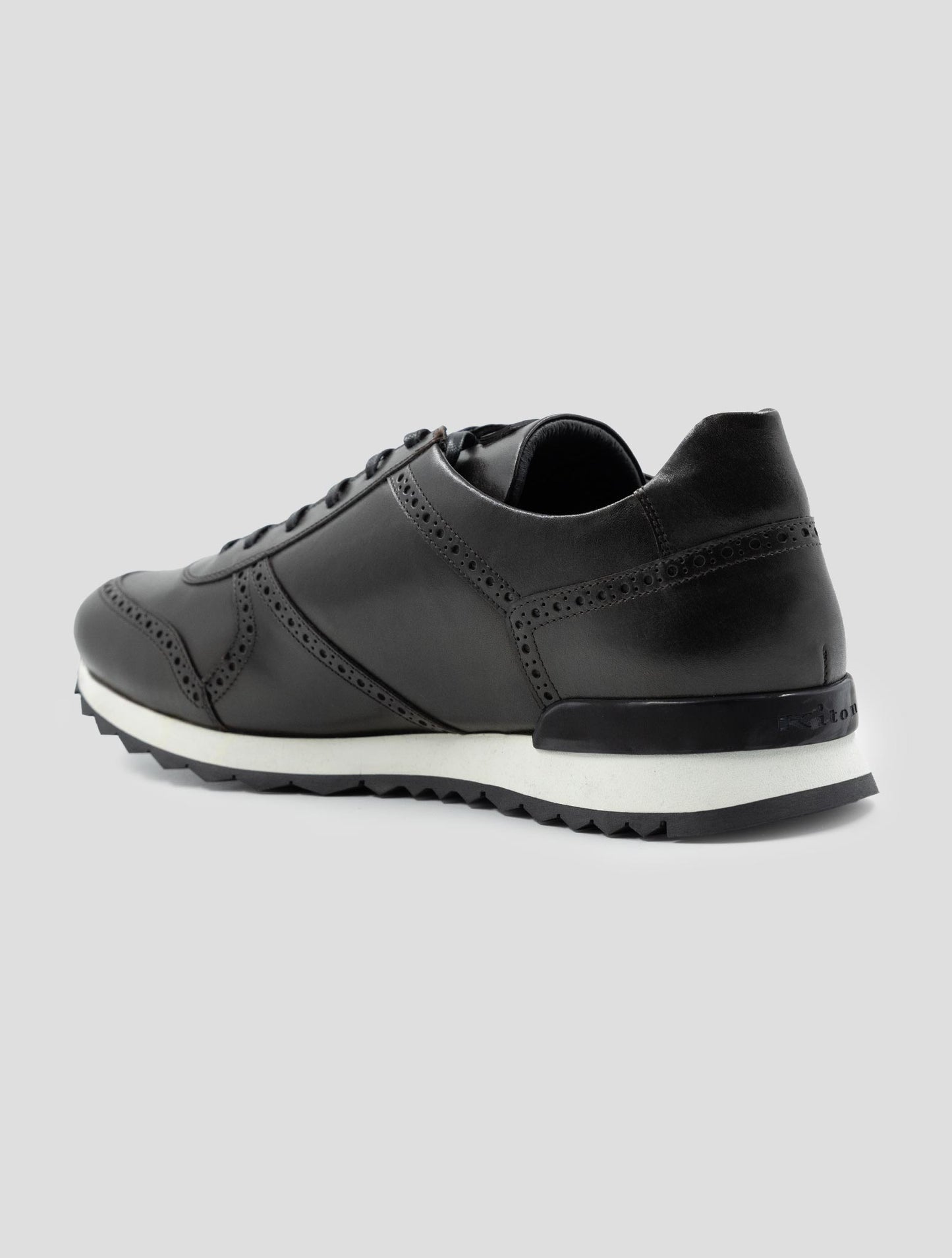 Kiton Brown Leather Sneakers