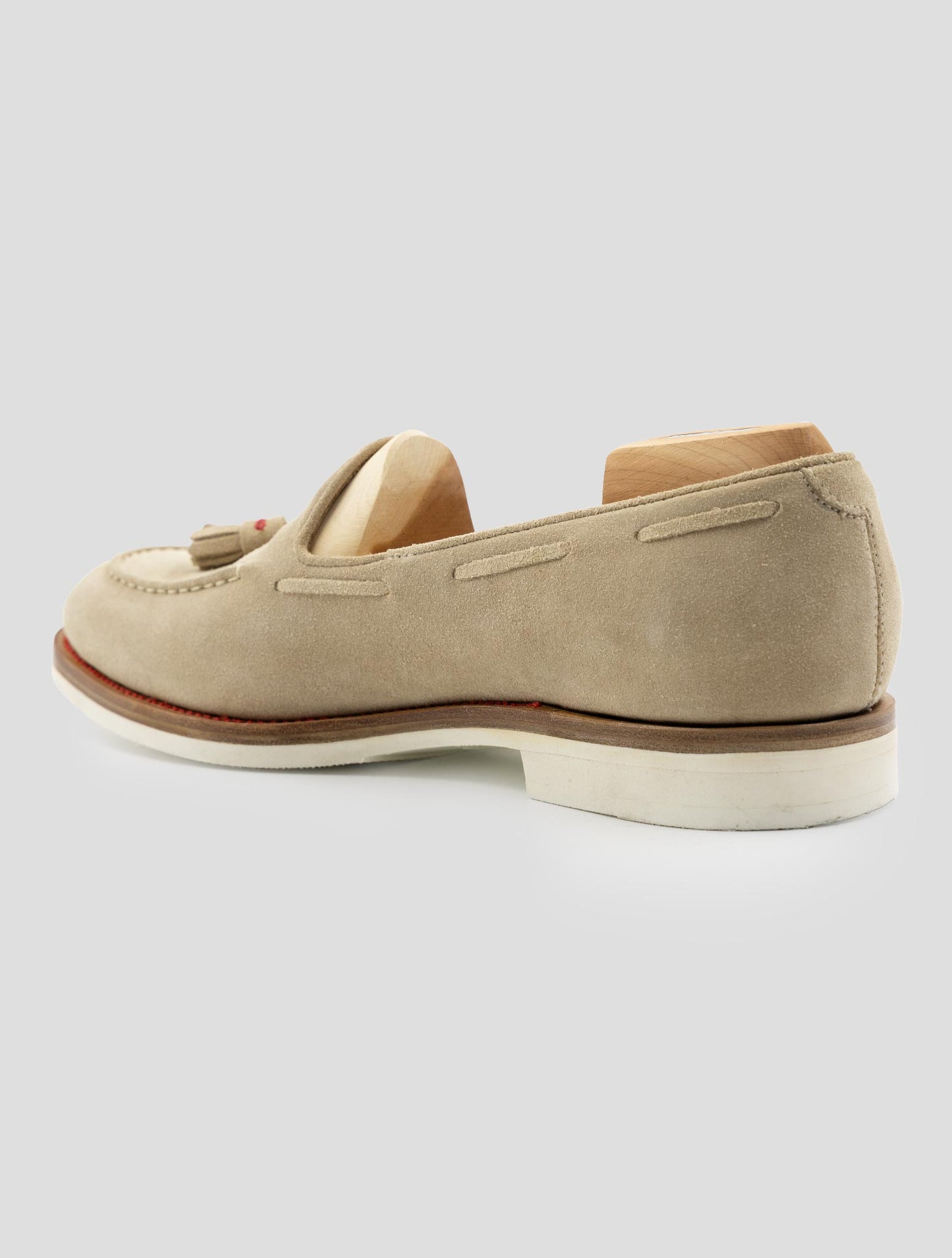 Kiton Beige Leather Suede Loafers