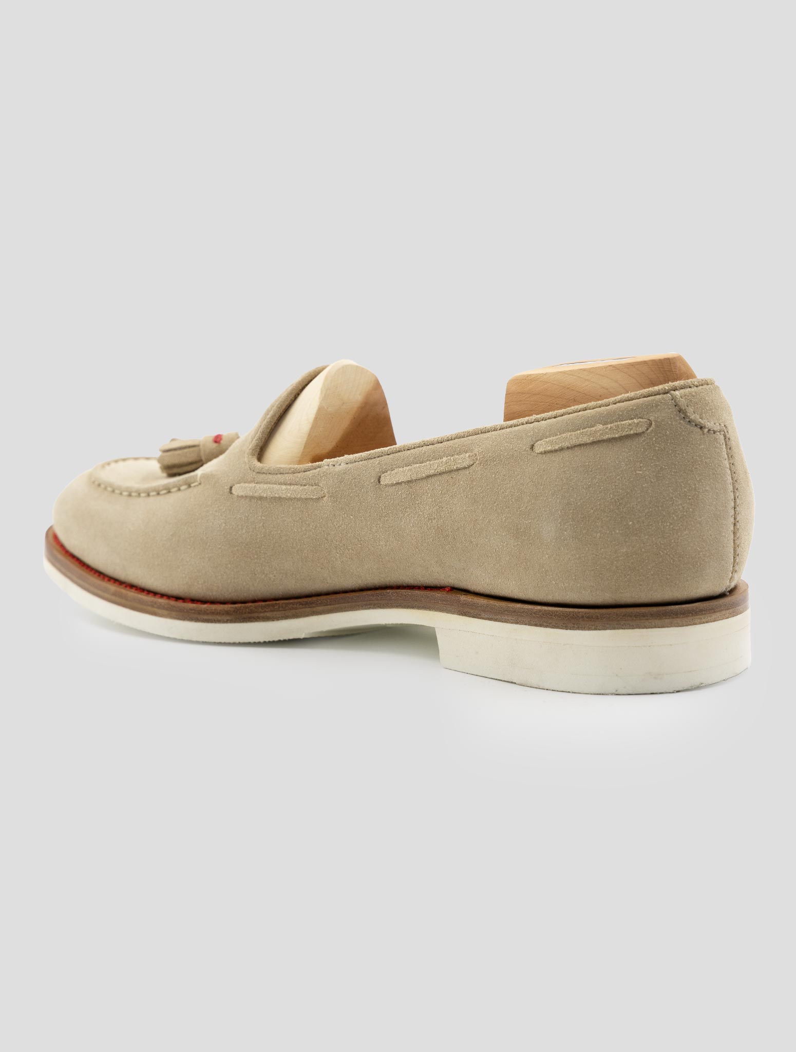 Kiton Beige Leather Suede Loafers