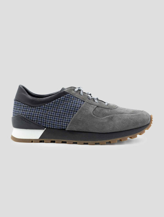 Kiton Multicolor Leather Suede Virgin Wool Cotton Sneakers