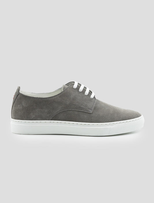 Kiton Gray Leather Suede Sneakers