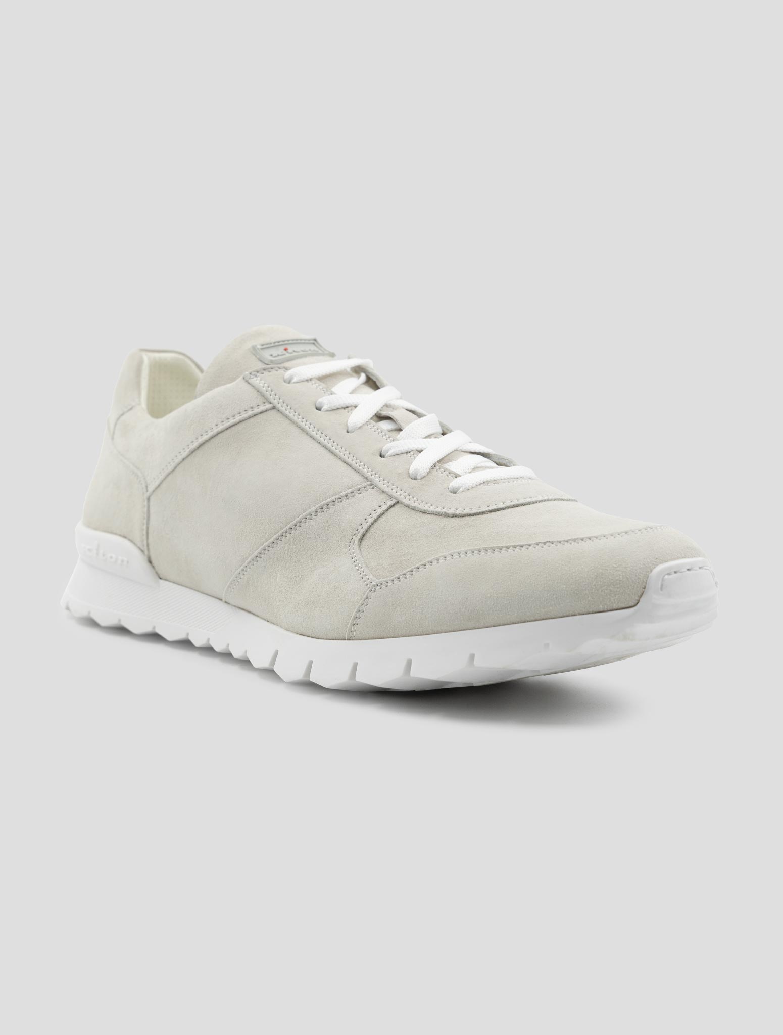Kiton Beige Leather Suede Sneakers