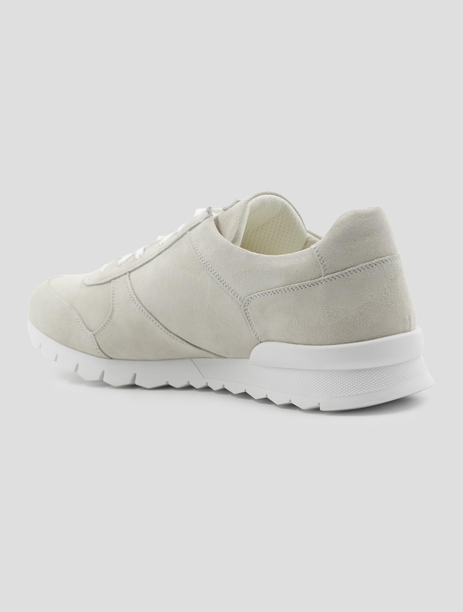Kiton Beige Leather Suede Sneakers