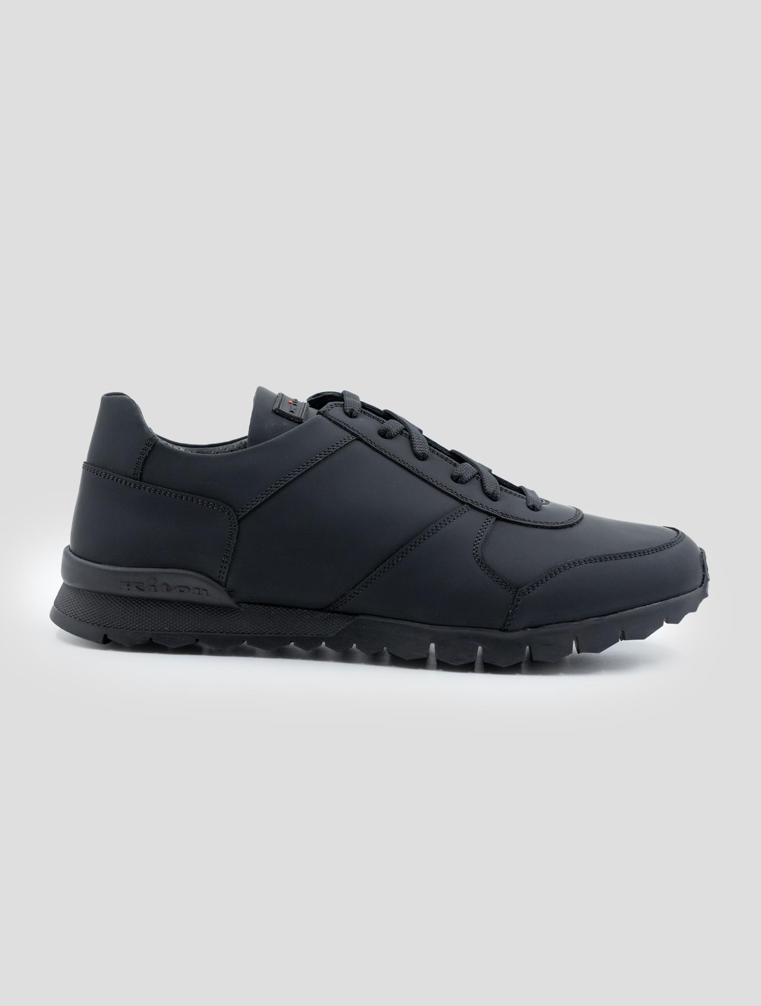Kiton Black Leather Sneakers