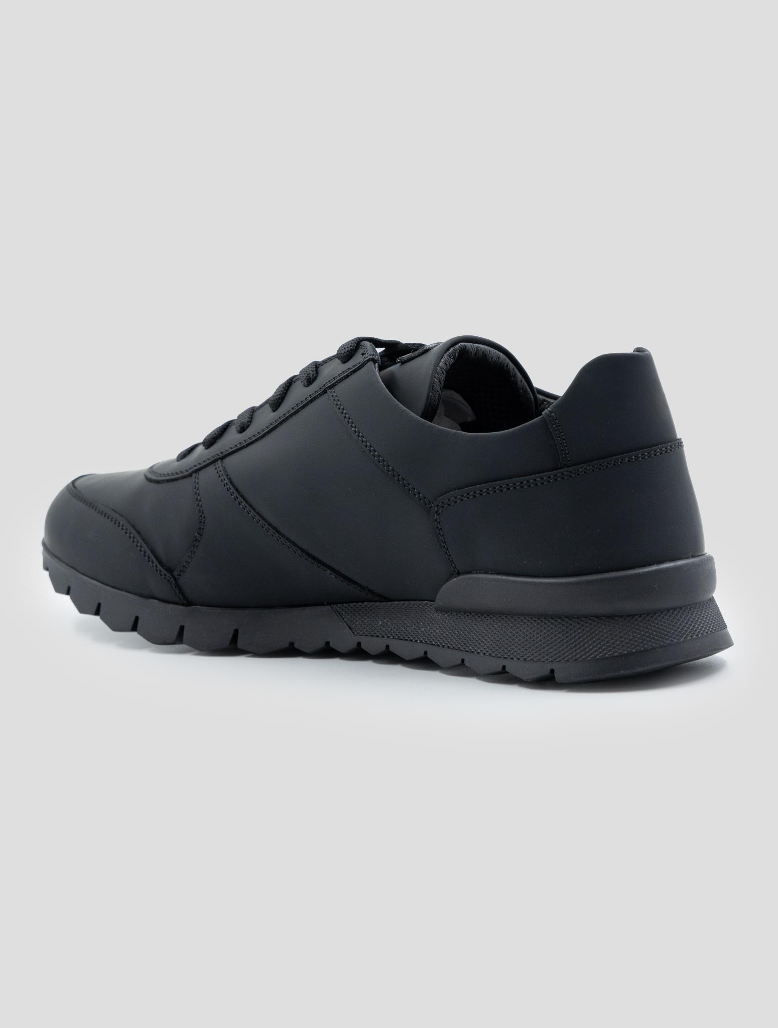 Kiton Black Leather Sneakers