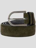 Kiton Green Leather Suede Belt