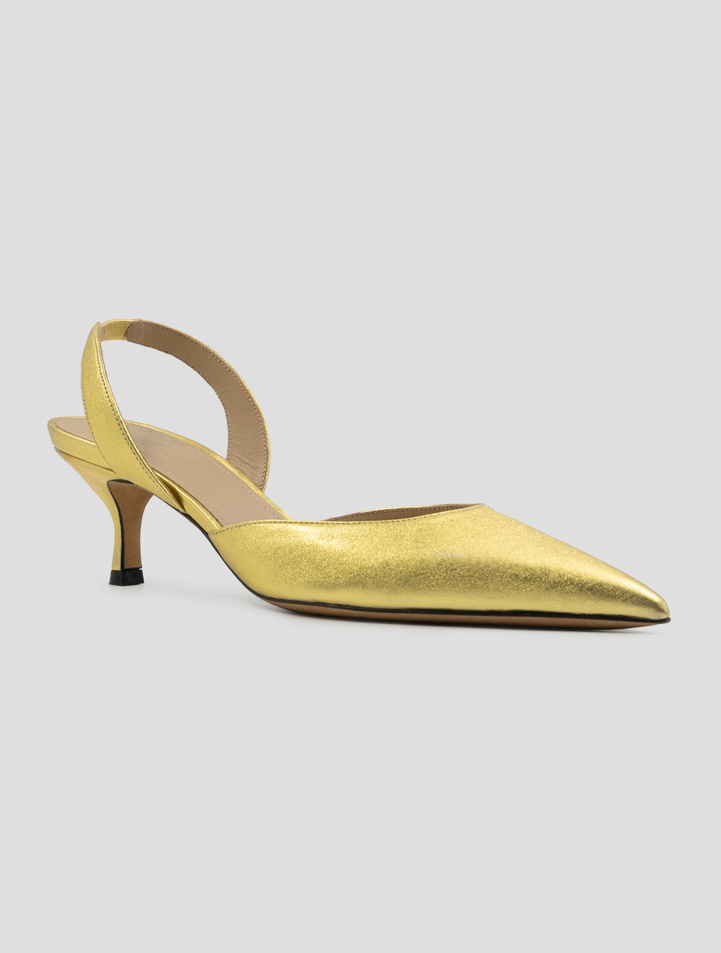 Kiton Gold Leather Slingbacks
