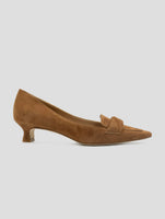 Kiton Beige Leather Suede Slingbacks