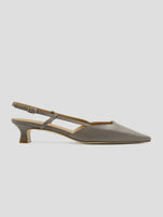 Kiton Taupe Leather Slingbacks