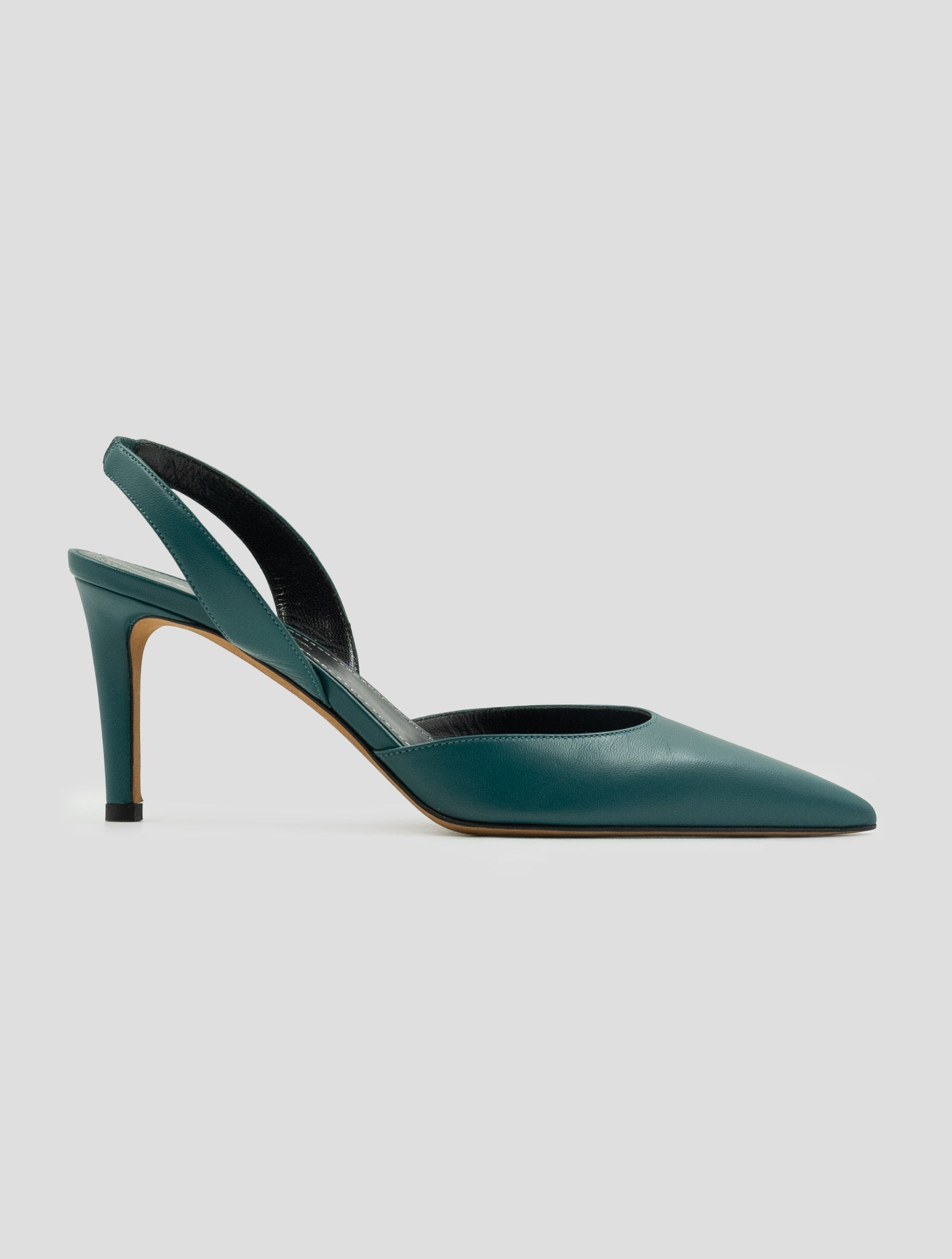 Kiton Green Leather Slingbacks