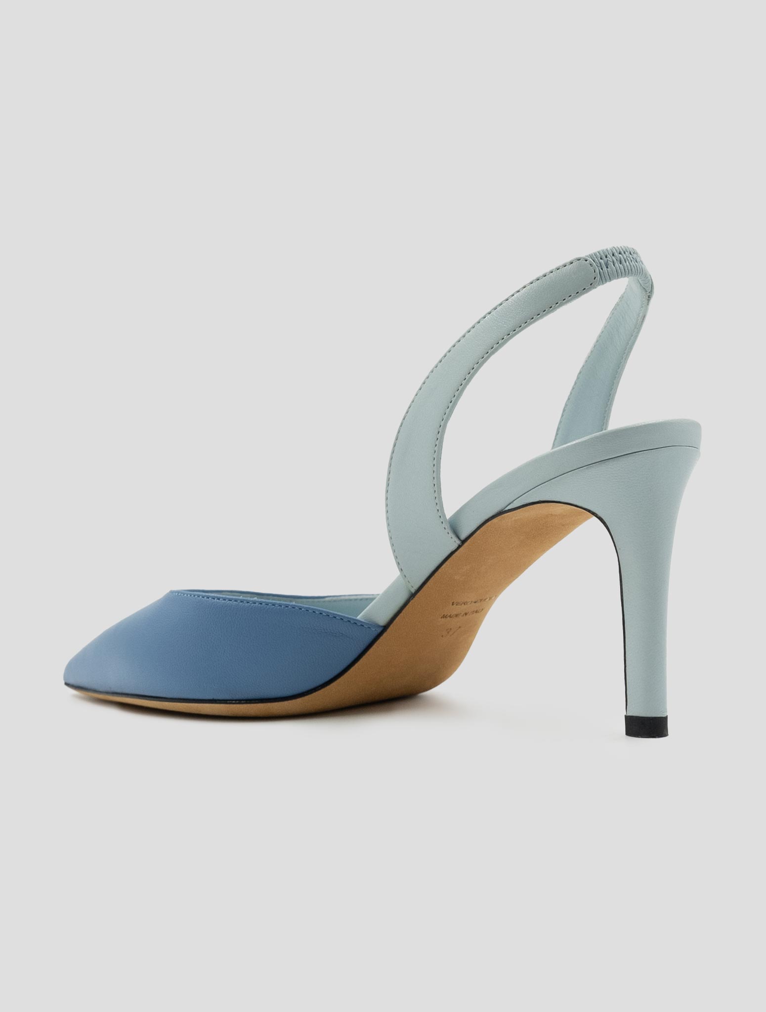 Kiton Light Blue Leather Slingbacks