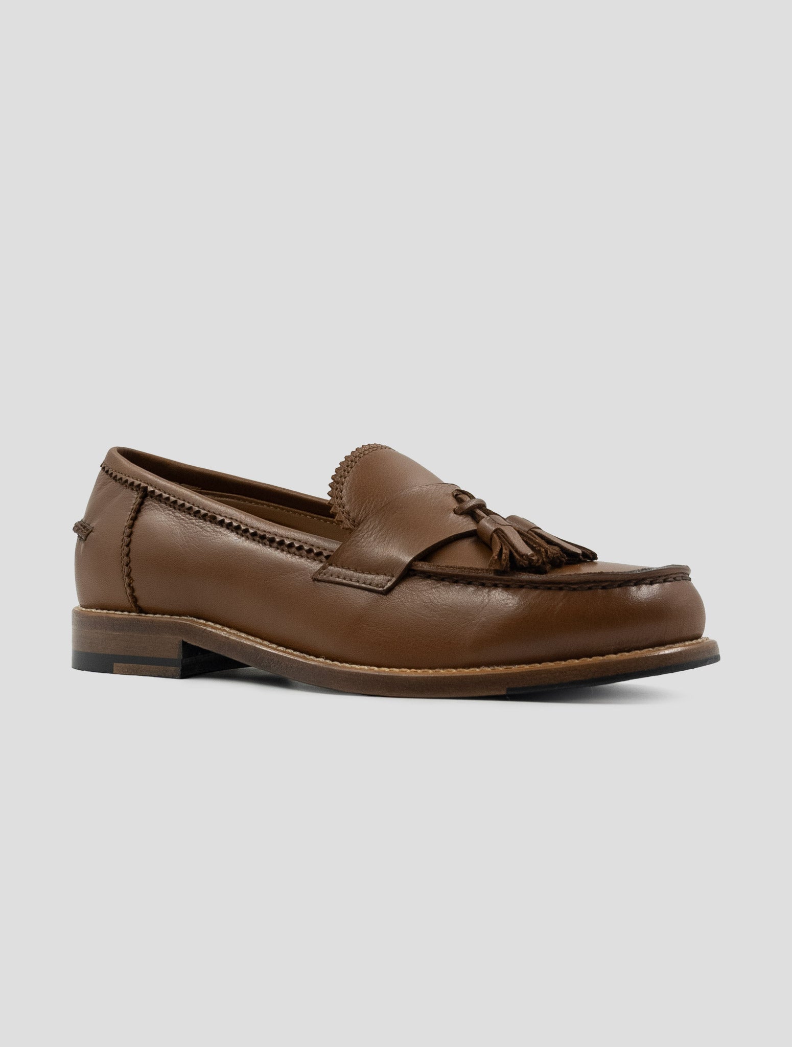 Kiton Brown Leather Loafers