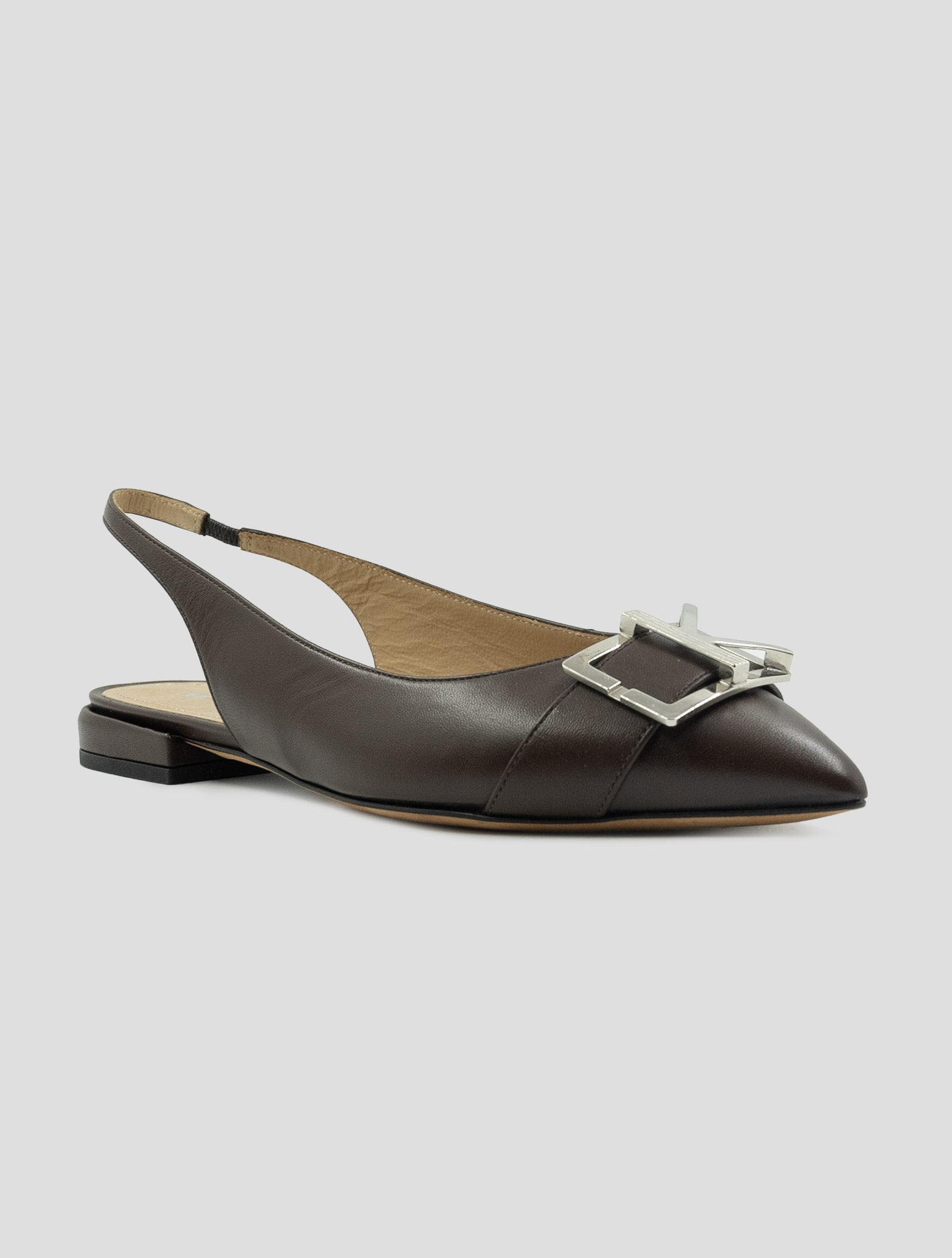 Kiton Brown Leather Ballerina