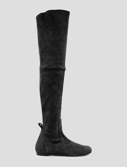 Kiton Gray Leather Suede Boots