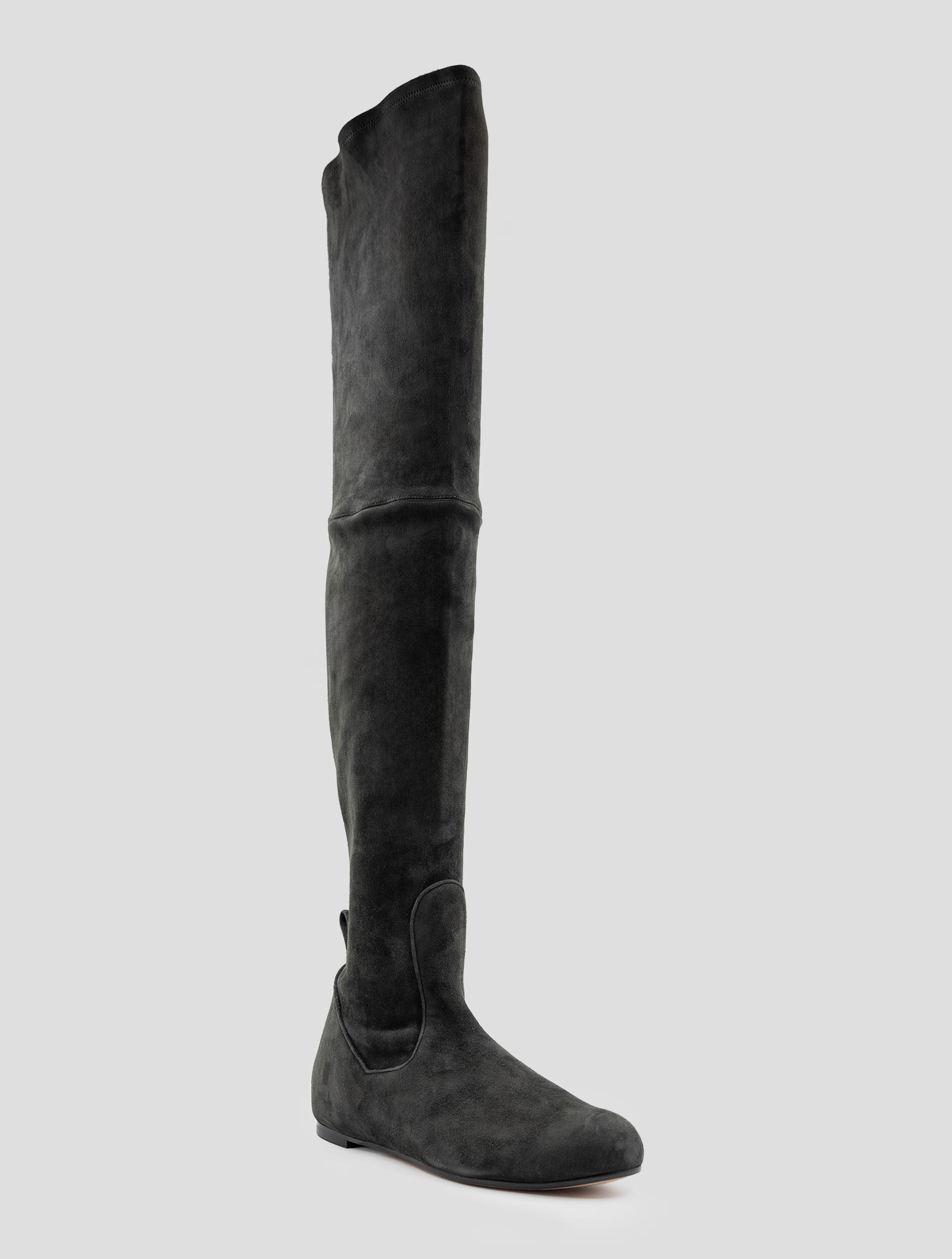 Kiton Gray Leather Suede Boots