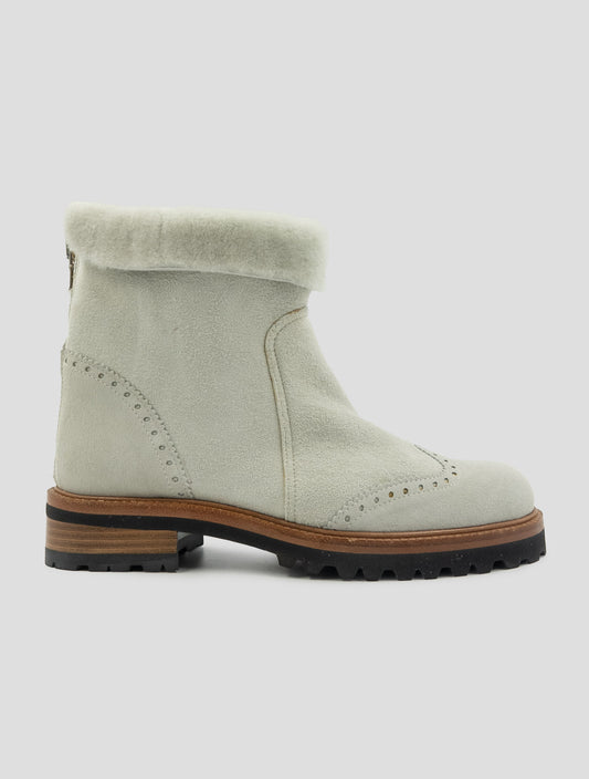 Kiton Gray Leather Shearling Boots