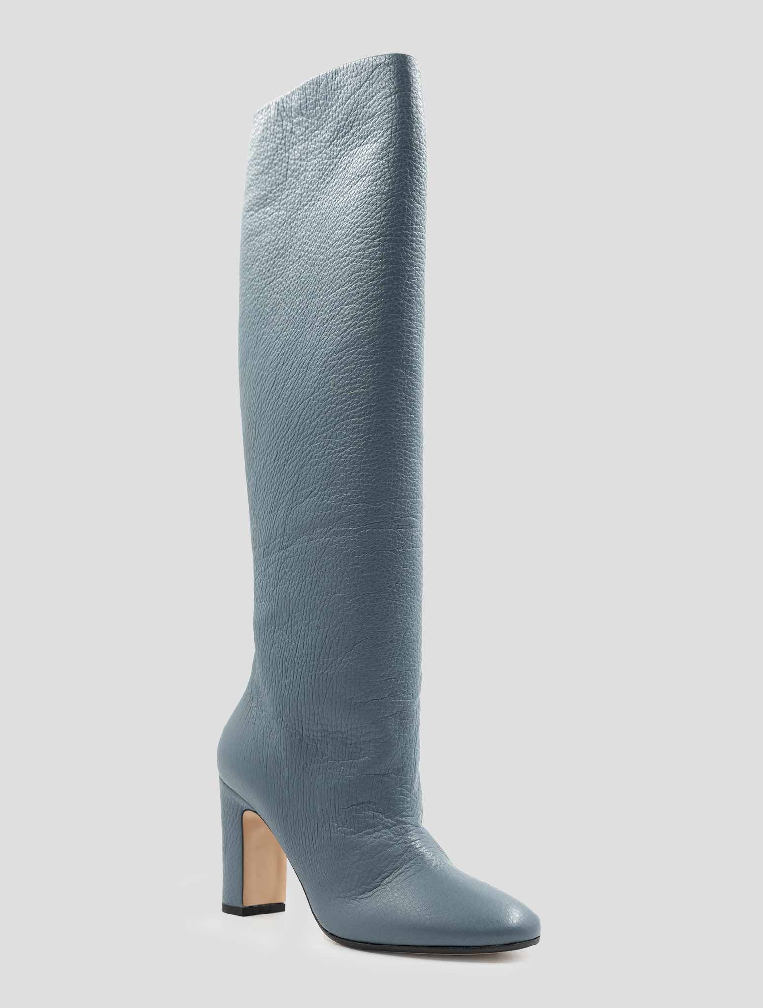 Kiton Light Blue Leather Deer Boots