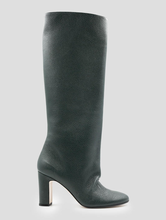 Kiton Green Leather Dress Boots