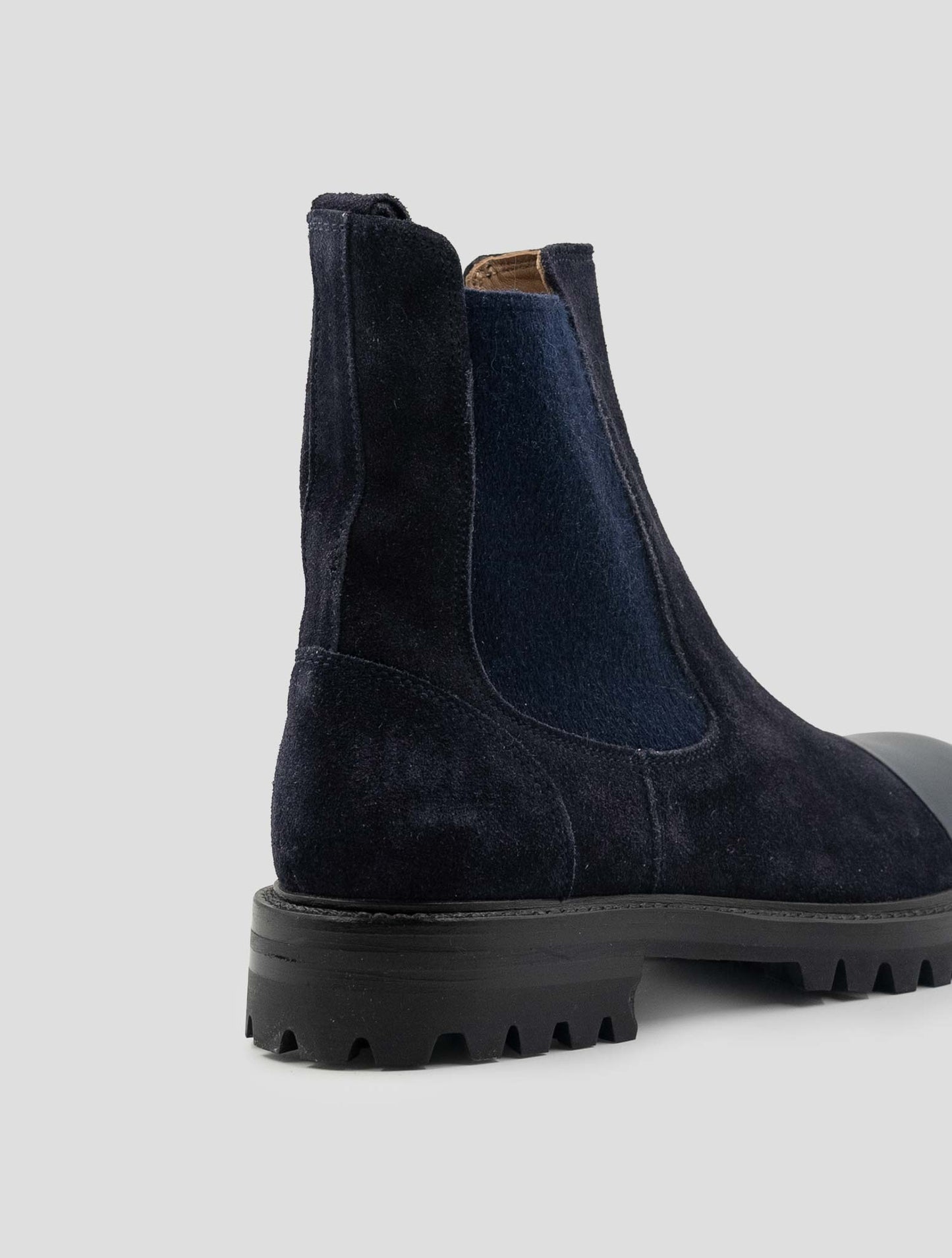 Kiton Blue Leather Suede Leather Boots