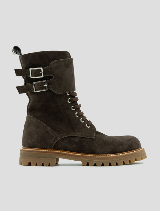 Kiton Brown Leather Suede With Fur Boots
