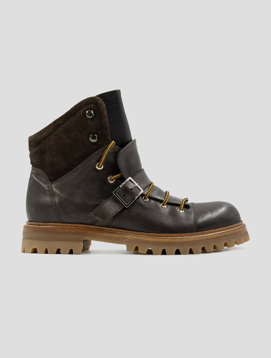 Kiton Brown Leather Leather Suede Boots
