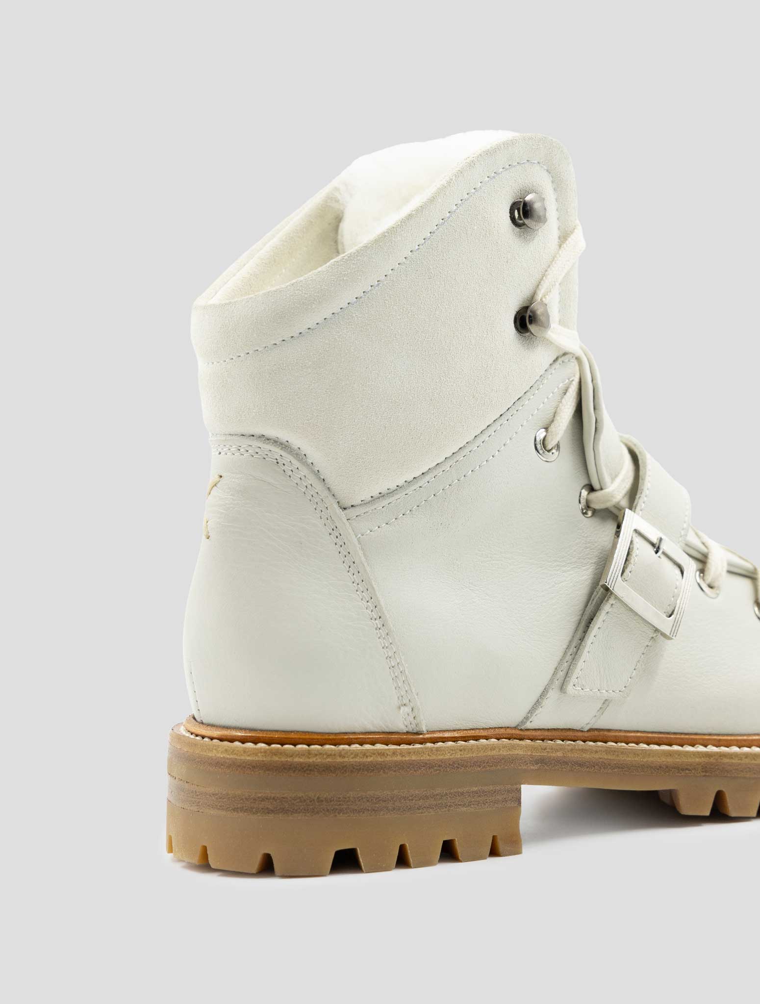 Kiton Gray Leather With Fur Boots
