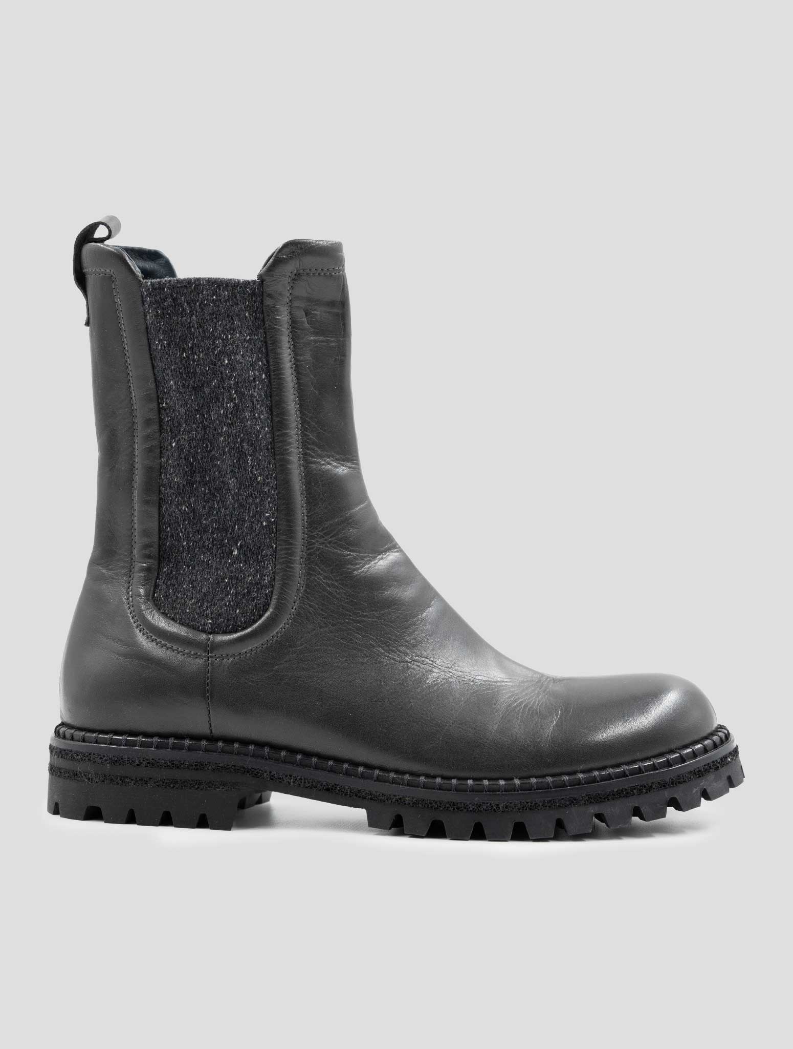 Kiton Dark Gray Leather Boots