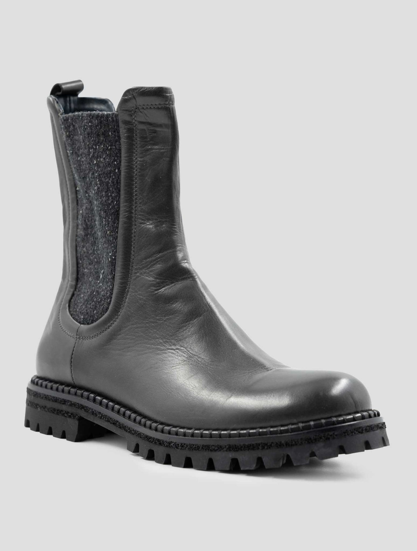 Kiton Dark Gray Leather Boots