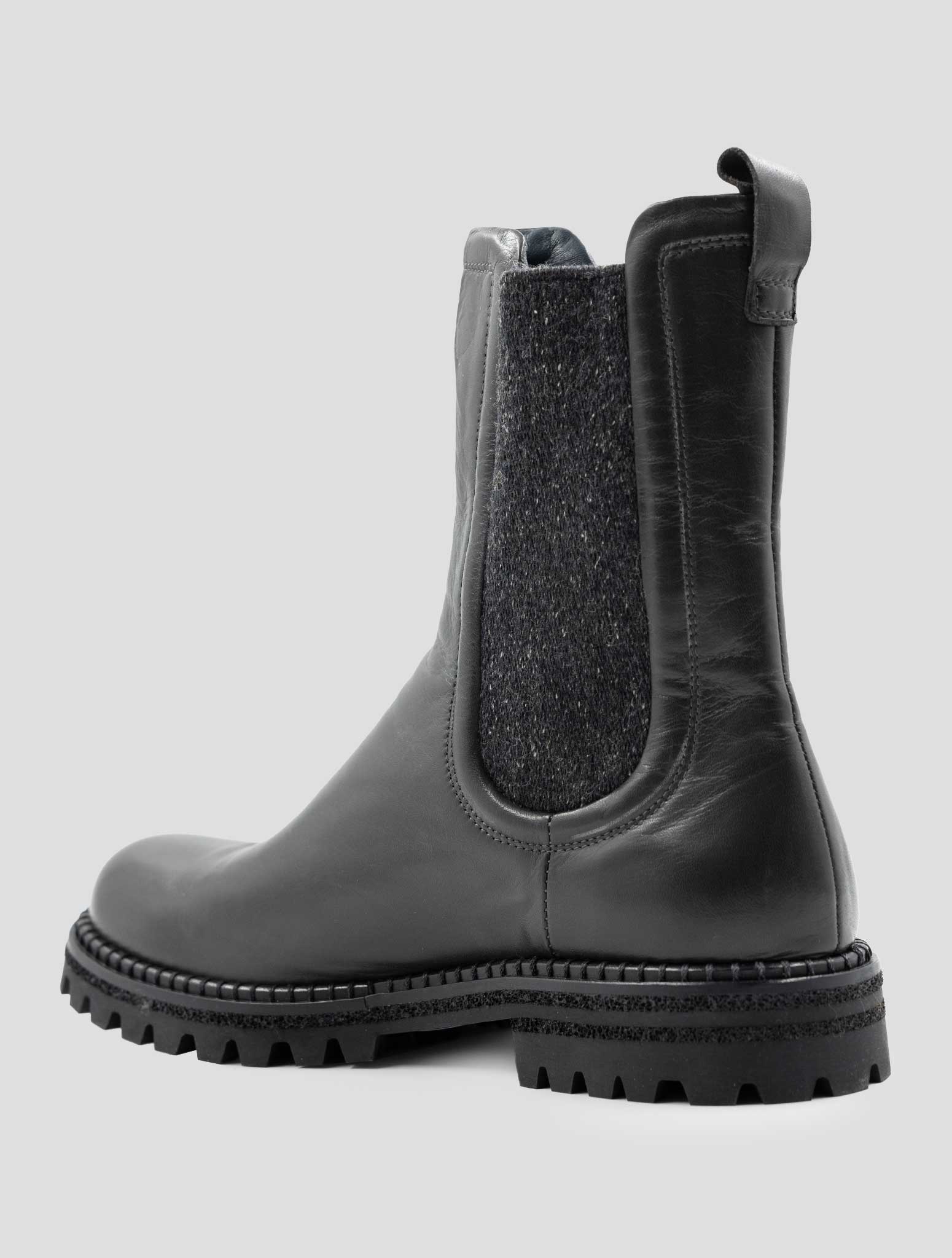 Kiton Dark Gray Leather Boots