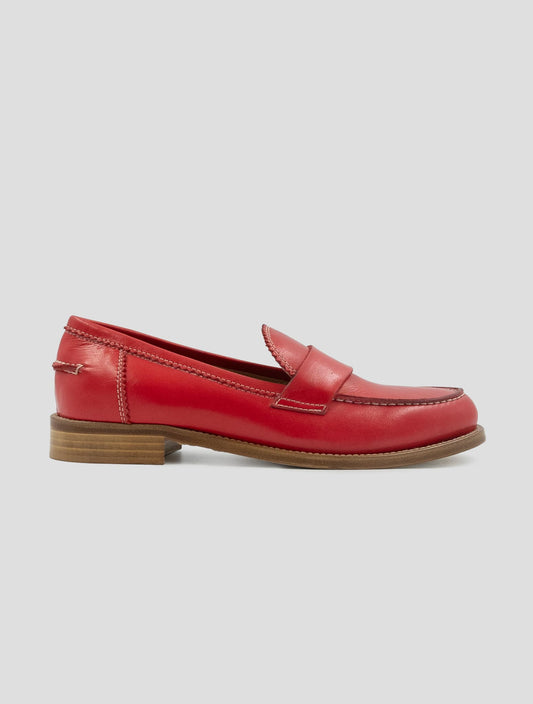 Kiton Red Leather Loafers