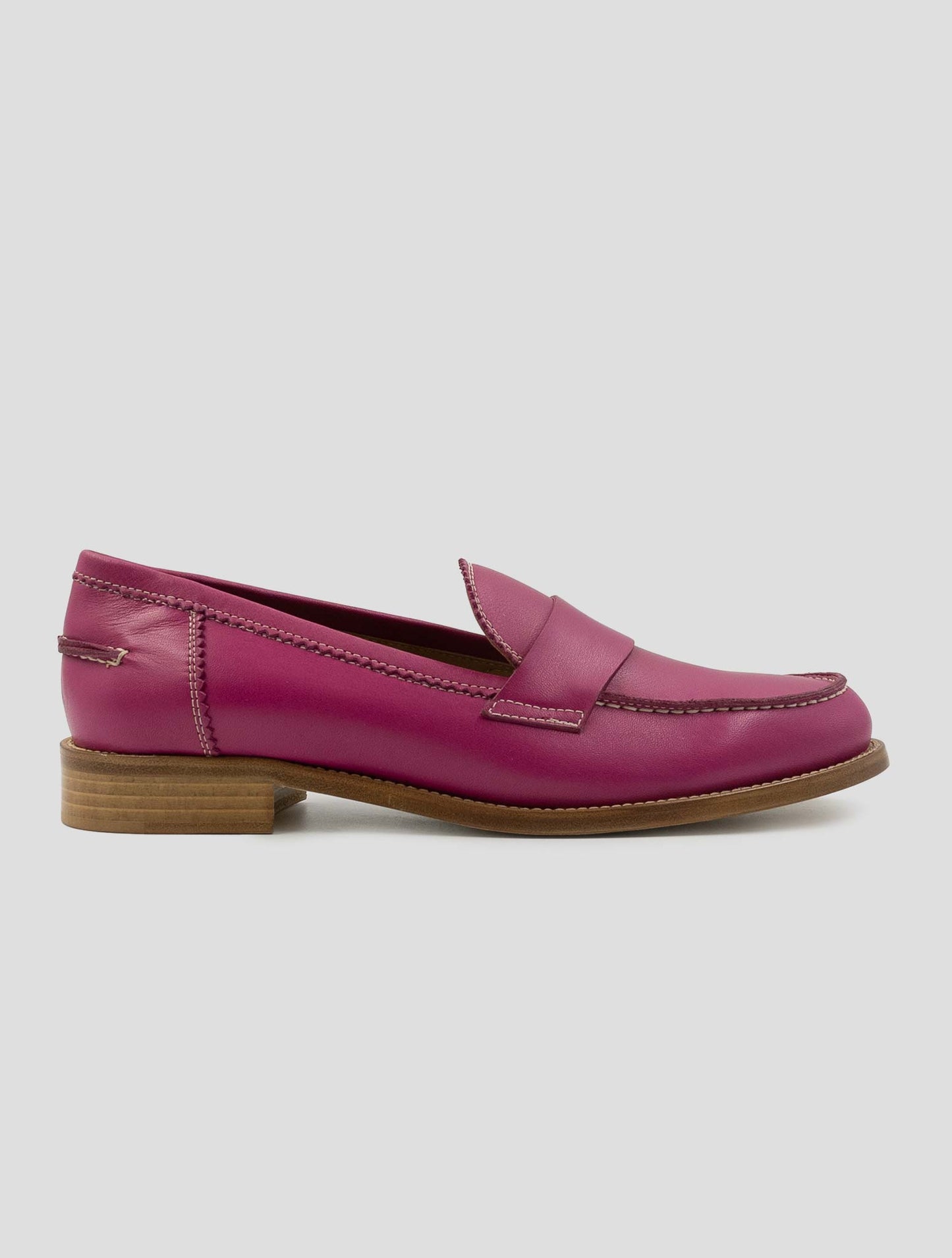 Kiton Fucsia Leather Loafers