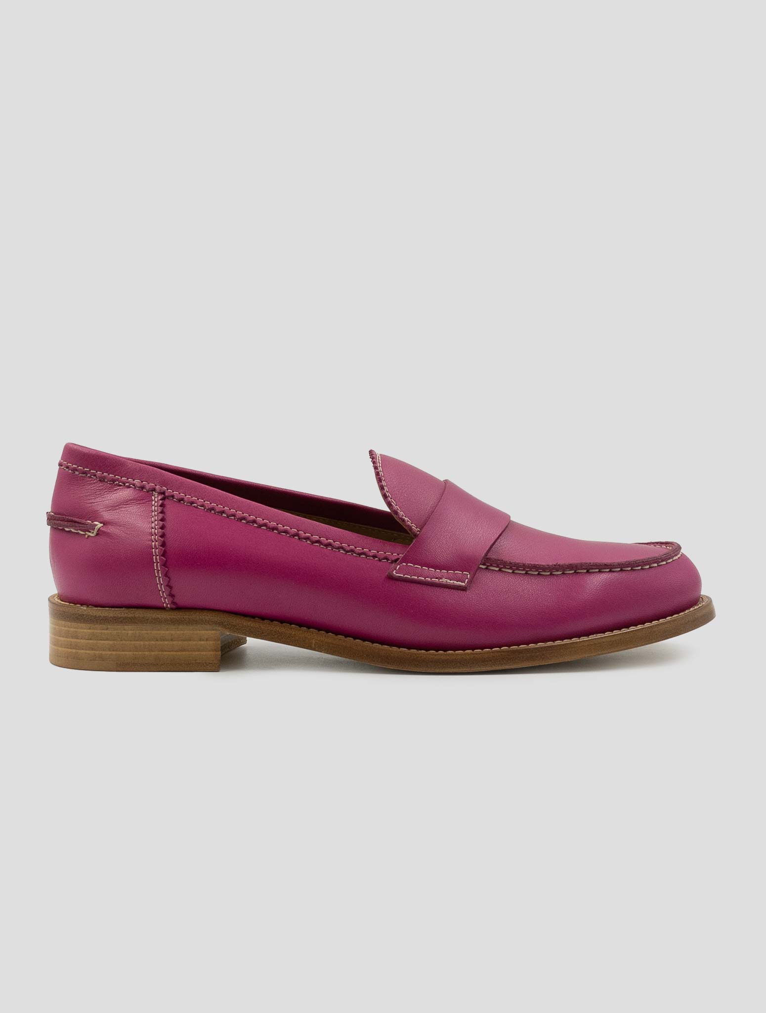 Kiton Fucsia Leather Loafers