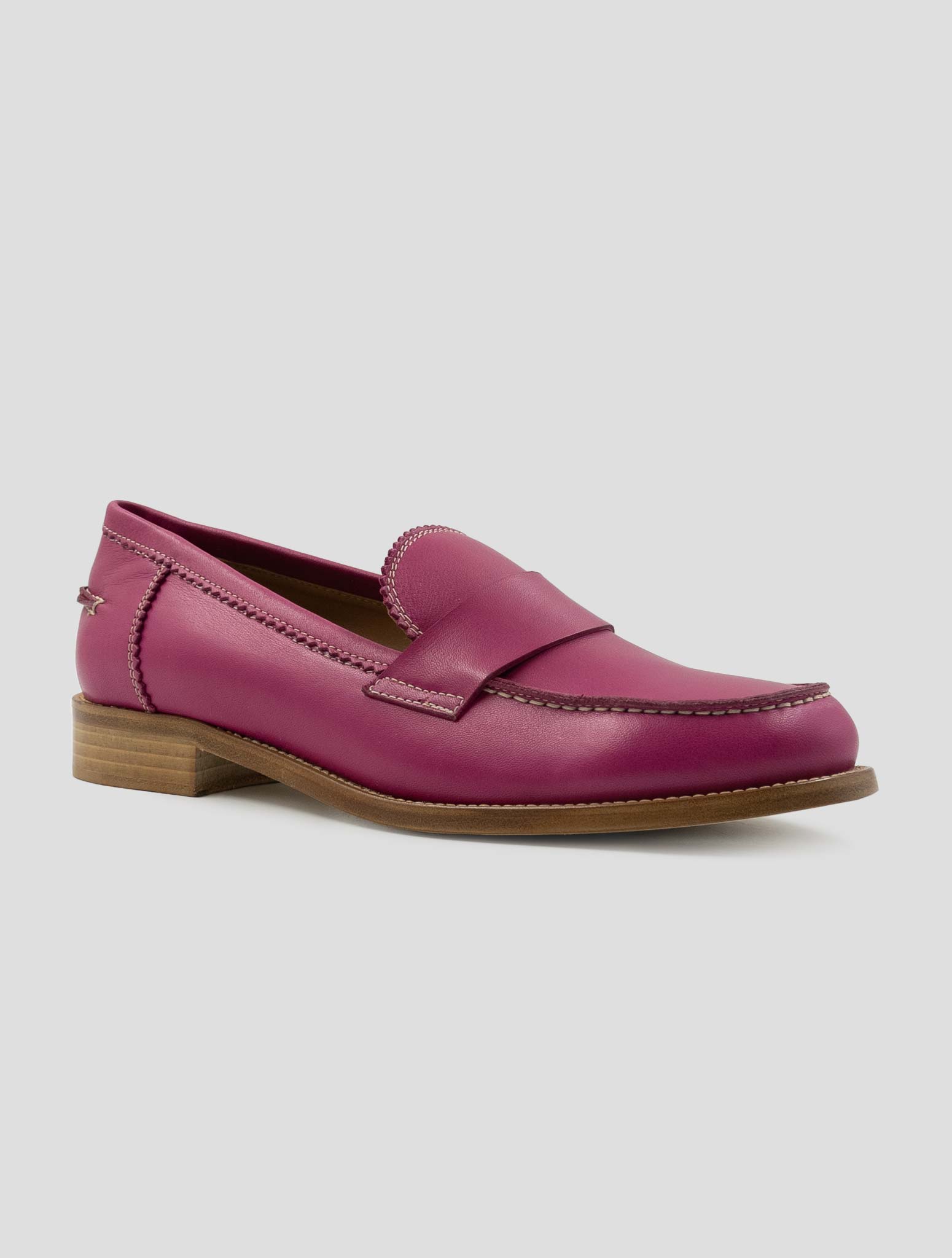 Kiton Fucsia Leather Loafers