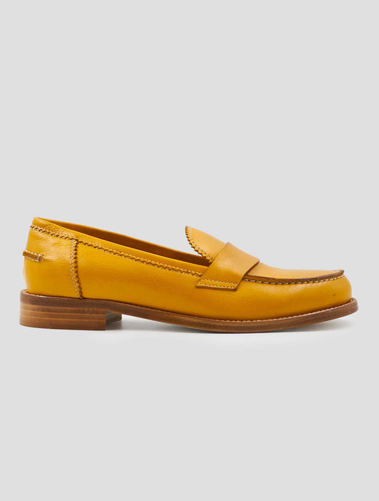Kiton Yellow Leather Loafers