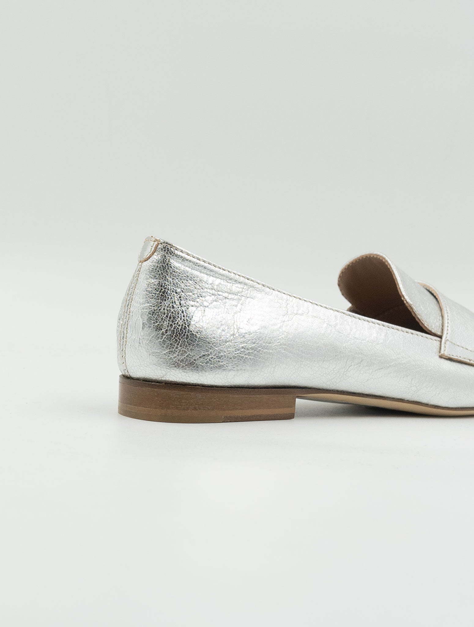 Kiton Silver Leather Loafers