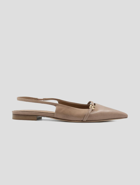Kiton Beige Leather Ballerina